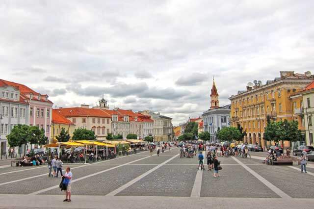 Sightseeing Attractions in Europe - Town Hall Square in Vilnius, Lithuania 